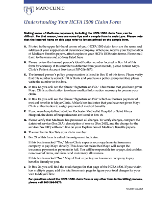 HCFA 1500 Medicare Claim Form