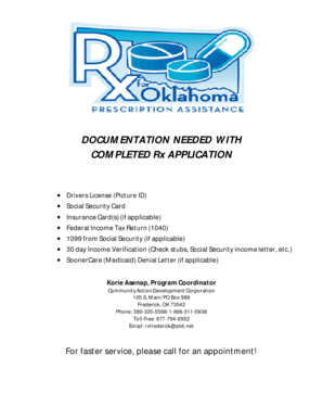 Rx for Oklahoma Application Form