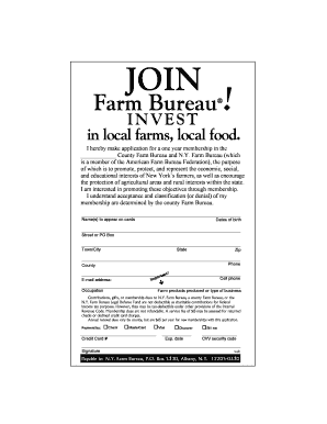 New York Farm Bureau Membership Application