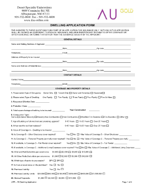 Dwelling Application Form