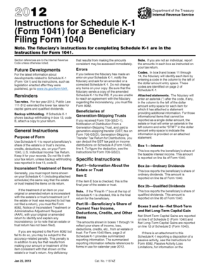 Instructions for Schedule K-1 (Form 1041)
