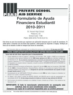 Formulario de Ayuda Financiera Estudiantil