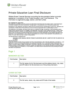 Private Education Loan Final Disclosure