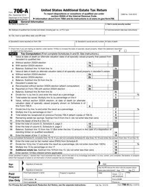 US Additional Estate Tax Return Form 706-A