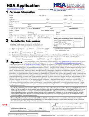 HSA Application Form