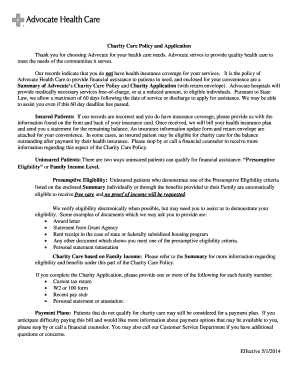 Advocate Charity Care Policy and Application