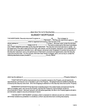 Subsidy Mortgage Agreement