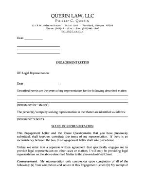 Sample Legal Engagement Letter from www.pdffiller.com