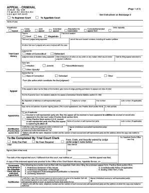 Connecticut Criminal Appeal Form