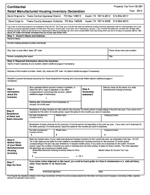 Texas Retail Manufactured Housing Inventory Declaration