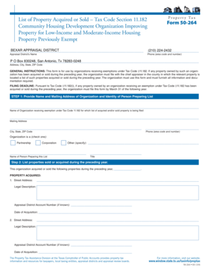 Texas Form 50-264 Property Tax Exemption