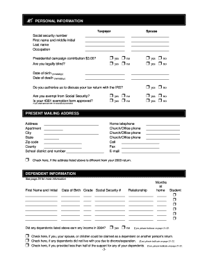 US Federal Tax Return Form