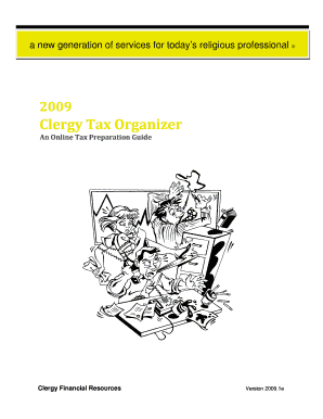2009 Clergy Tax Organizer