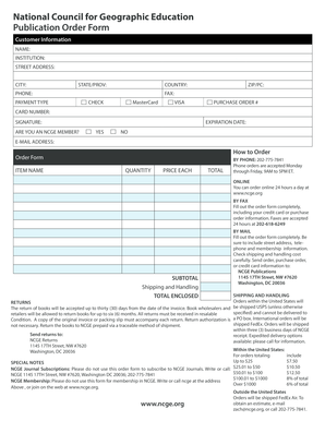 Publication Order Form