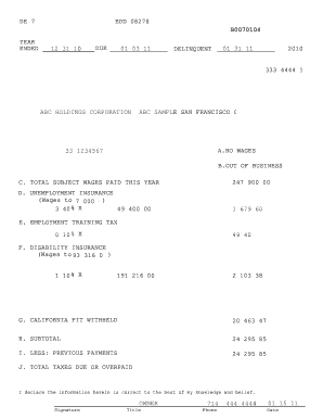 California DE 7 Tax Form