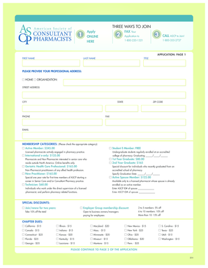 ASCP Membership Application Form