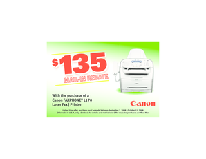 Canon FAXPHONE L170 Mail-In Rebate Form