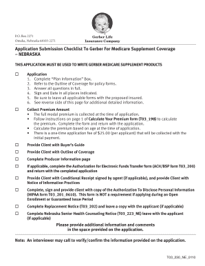 Gerber Medicare Supplement Application