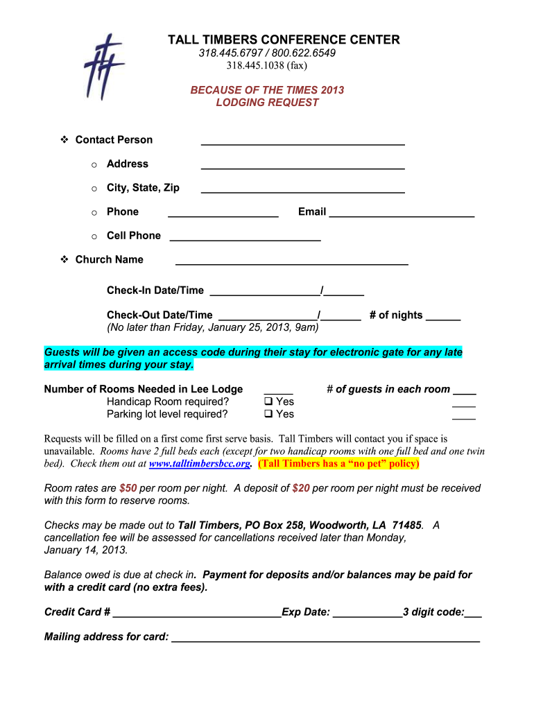 lodging form Preview on Page 1.