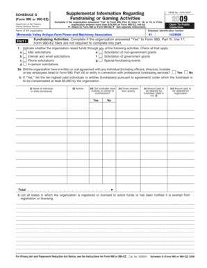 Schedule G Form 990 or 990-EZ