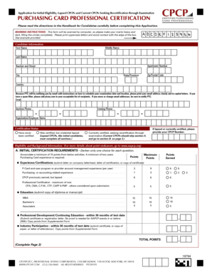 Purchasing Card Professional Certification Application