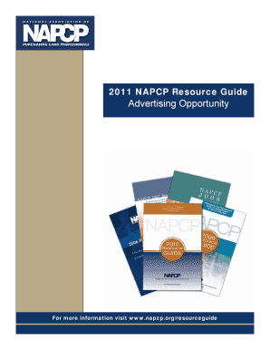 2011 NAPCP Resource Guide Advertising Contract