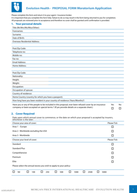 Evolution Health Moratorium Application Form