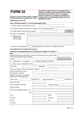 Form 32 for Director Appointment