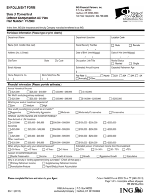 ING Deferred Compensation 457 Plan Enrollment Form