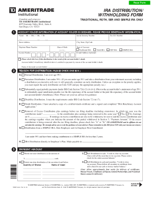 IRA Distribution Withholding Form