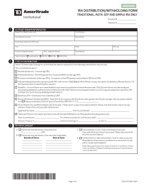 IRA Distribution/Withholding Form