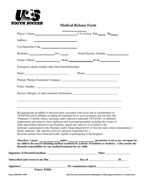 Medical Release Form