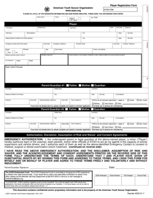 AYSO Player Registration Form