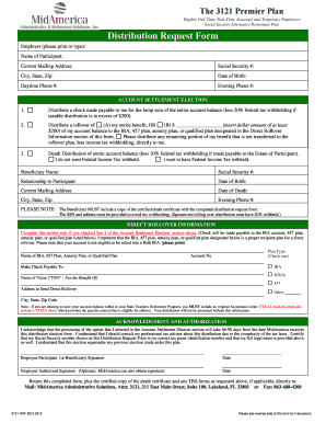 3121 Premier Plan Distribution Request Form