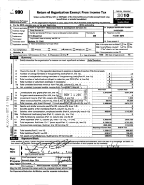 Form 990 Tax Exempt Organization Return