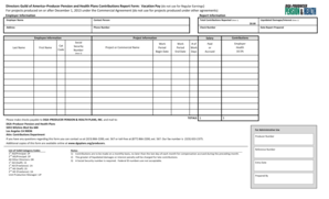 Directors Guild of America Vacation Pay Contribution Report