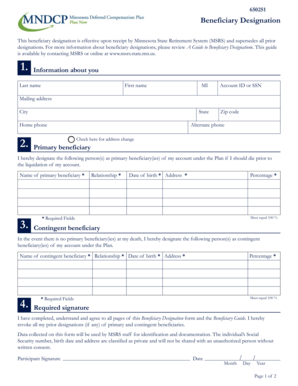 Minnesota Beneficiary Designation Form