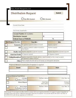 Distribution Request Form
