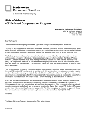 Arizona Unforeseeable Emergency Withdrawal Application