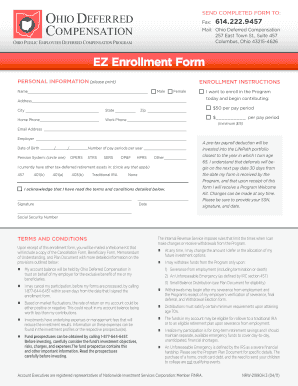Ohio Public Employees Deferred Compensation Program EZ Enrollment Form