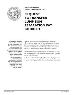 California Lump-Sum Separation Pay Transfer Request
