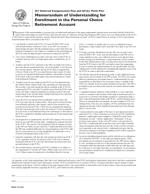 California Savings Plus Program Retirement Account Memorandum
