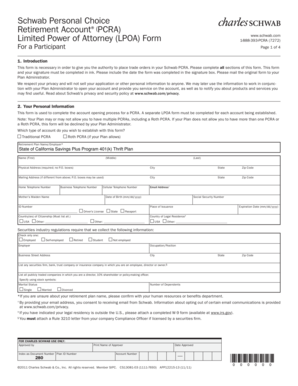 Schwab PCRA Limited Power of Attorney Form