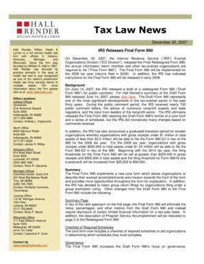 IRS Final Form 990 Release