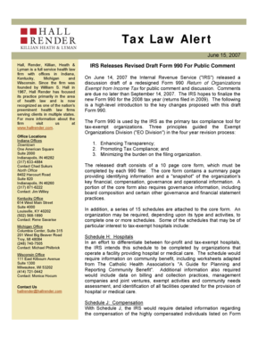 IRS Form 990 Draft for Public Comment