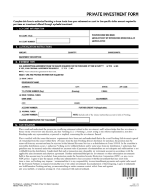 Private Investment Authorization Form