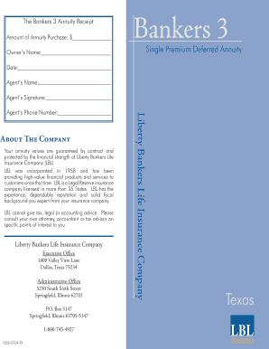 Bankers 3 Annuity Receipt