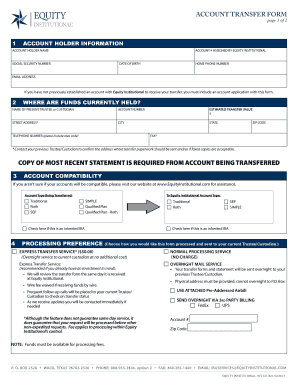 Equity Institutional Account Transfer Form