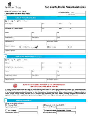 Non-Qualified Funds Account Application