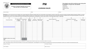 Louisiana Participating Manufacturer's Product Schedule
